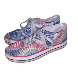 Paris Blues Tie-Dye Lace Up Sneakers USA Girls 2
